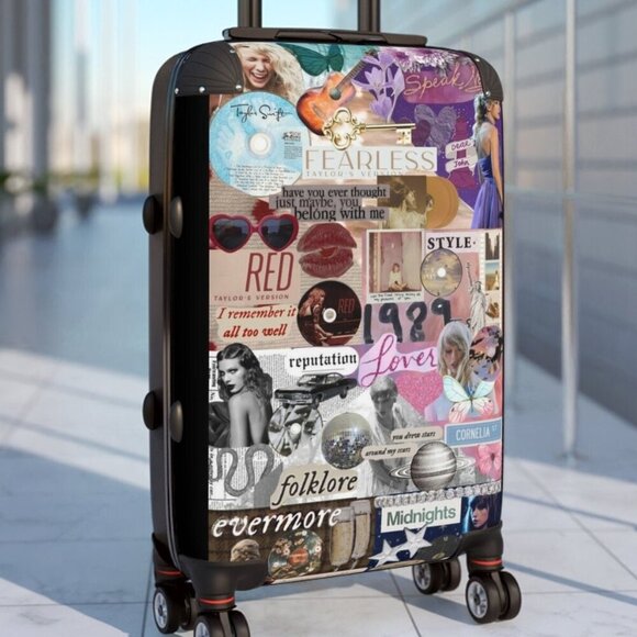 Taylor Swift Eras Albums Suitcase Luggage, Compact, Weekend Getaway, Wheels. Vac - Picture 1 of 9